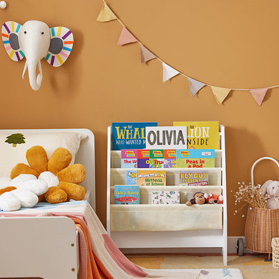 SoBuy | Kinderbücherregal | Hängefächerregal | Zeitungsständer | FRG225-W