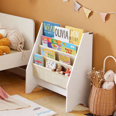 SoBuy | Kinderbücherregal | Hängefächerregal | Zeitungsständer | FRG225-W