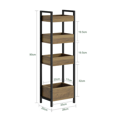 SoBuy | Badezimmerschrank mit 4 stabilen Regalen | Nischenregal 20cm | FRG226-H-F