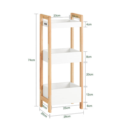 SoBuy | Badregal | kleines Regal | Aufbewahrungsregal Weiß | FRG226-WN