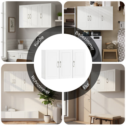 SoBuy | Hängeschrank mit 2 Türen | Badschrank | Wandschrank | Weiß | FRG231-L-W