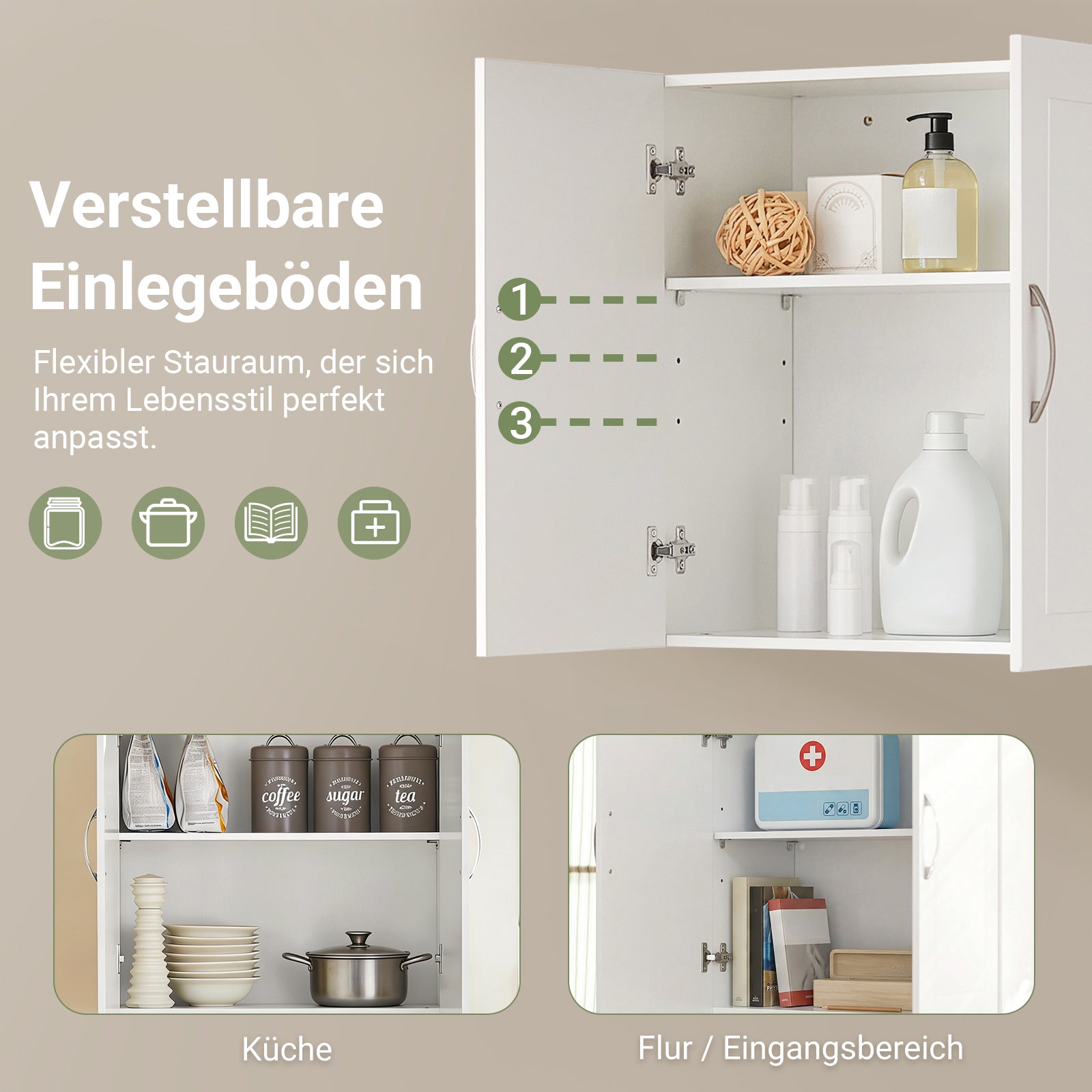 SoBuy | Wandschrank Bad | Hängeschrank | Badschrank Weiß | FRG231-W