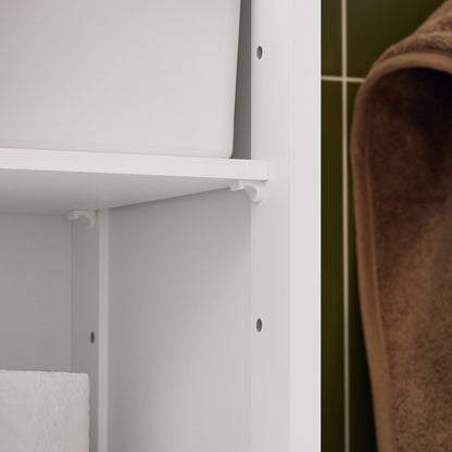 SoBuy | Badezimmer-Hochschrank | Badschrank | Badregal | Weißnatur | FRG236-WN