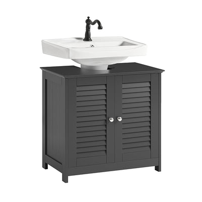 SoBuy | Waschbeckenunterschrank | Badezimmerunterschrank Dunkelgrau | FRG237-II-DG