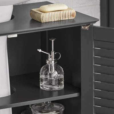 SoBuy | Waschbeckenunterschrank | Badezimmerunterschrank Dunkelgrau | FRG237-II-DG