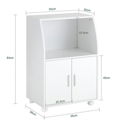 SoBuy | Getränkewagen | Küchenschrank | Mikrowellenschrank Weiß | FRG241-W