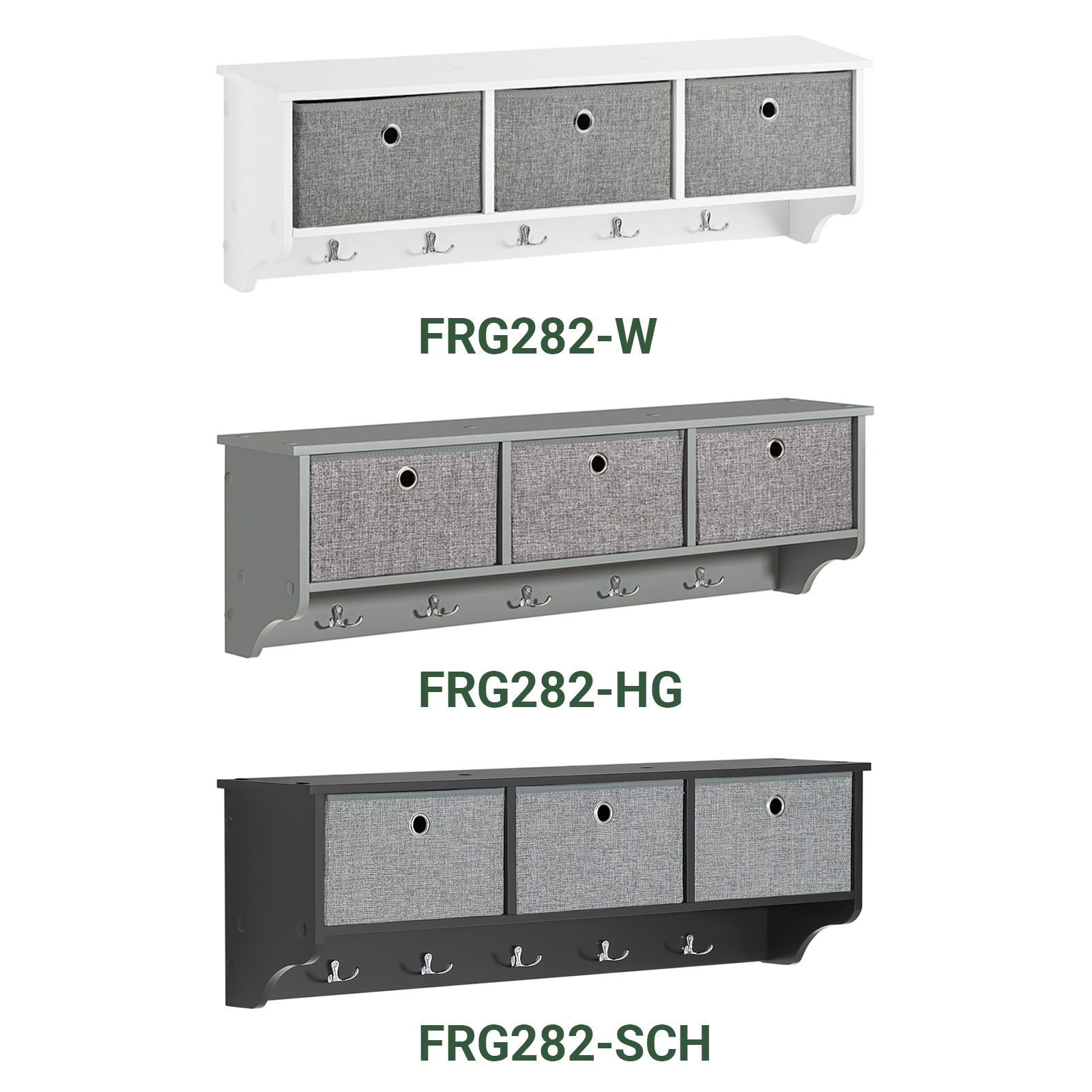 SoBuy | Wandgarderobe | Kleiderhaken | Flurgarderobe Schwarz | FRG282-SCH