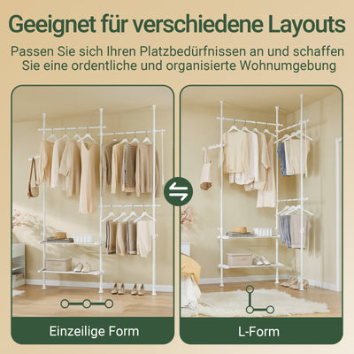 SoBuy | Teleskop Kleiderstange | Kleiderstangen System | Regalsystem | FRG34-II-W