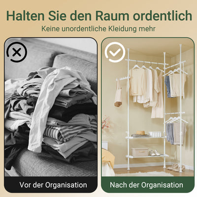 SoBuy | Teleskop Kleiderstange | Kleiderstangen System | Regalsystem | FRG34-II-W