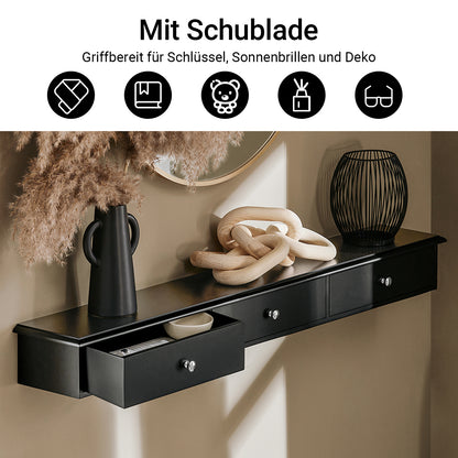 SoBuy | Schweberegal | Wandschublade | Hängeschrank | Wandregal | Schwarz | FRG43-L-SCH