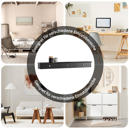 SoBuy | Schweberegal | Wandschublade | Hängeschrank | Wandregal | Schwarz | FRG43-L-SCH