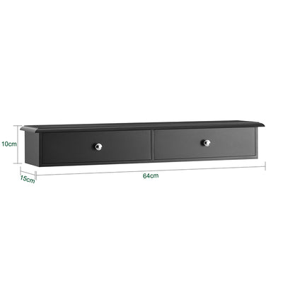 SoBuy | Schweberegal | Wandschrank | Hängeschublade | Wandregal | Schwarz | FRG43-SCH