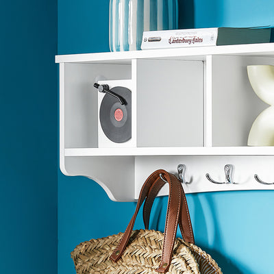 Vorverkauf | SoBuy | Wandgarderobe | Hängeregal | Flurgarderobe Weiß | FRG48-L-W