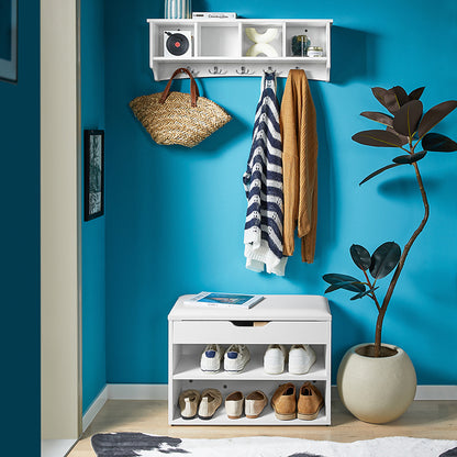 Vorverkauf | SoBuy | Wandgarderobe | Hängeregal | Flurgarderobe Weiß | FRG48-L-W