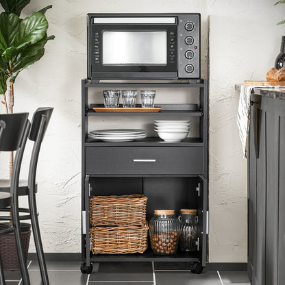 SoBuy | Küchenschrank | Rollschrank | mit 1 Schieb-Ablage | Schwarz | FSB09-SCH