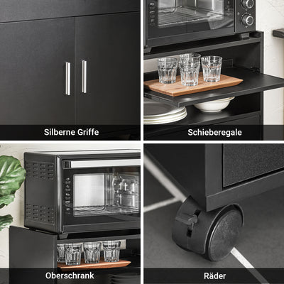 Vorverkauf | SoBuy | Küchenschrank | Rollschrank | mit 1 Schieb-Ablage | Schwarz | FSB09-SCH