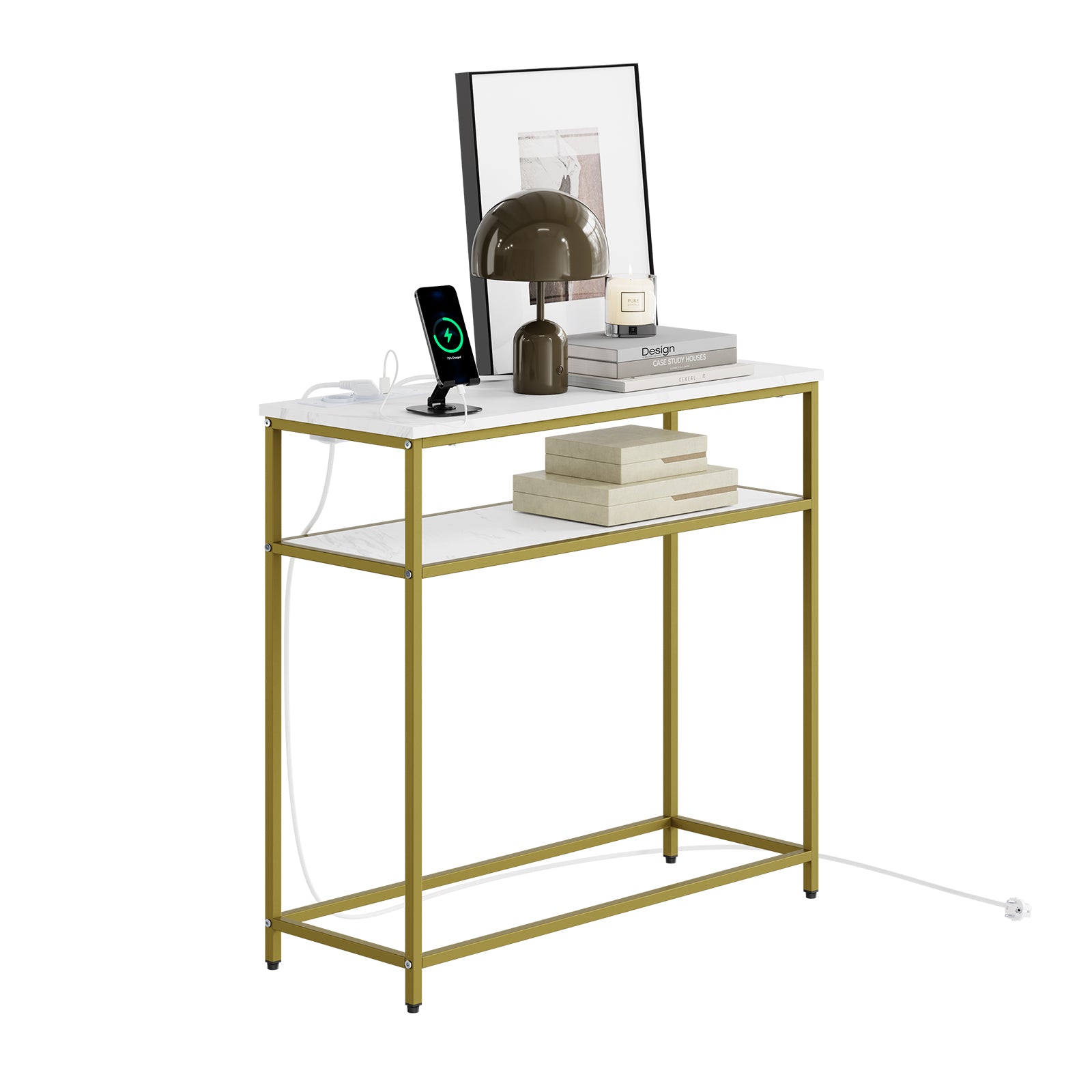 SoBuy Konsolentisch schmal mit USB und Typ-C für Flur FSB106-E-G