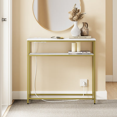 SoBuy Konsolentisch schmal mit USB und Typ-C für Flur FSB106-E-G