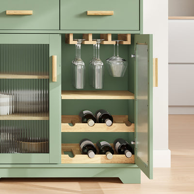 SoBuy | Hochschrank Küchenschrank freistehend Grün | 78×38×180 cm | FSB108-E-GR