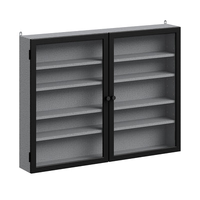 SoBuy | Sammelvitrine | Hängevitrine & Sammlervitrine Grau mit Glastüren | Grau | FSB113-DG