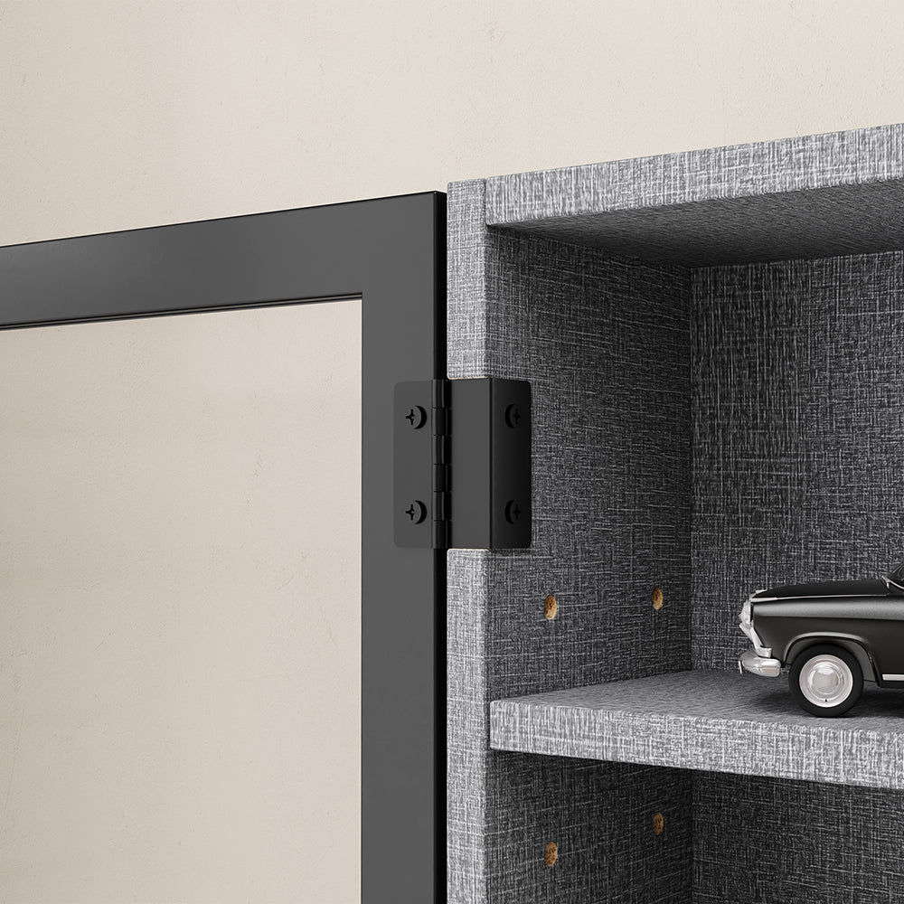 SoBuy | Sammelvitrine | Hängevitrine & Sammlervitrine Grau mit Glastüren | Grau | FSB113-DG