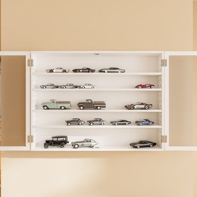 SoBuy | Sammelvitrine | Hängevitrine Weiß Schmal 12cm Tief | Weiß | 80×12.2×60 cm | FSB113-W