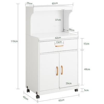 SoBuy | Mikrowellenschrank | Küchenschrank | Küchenkommode Weiß | FSB12-W