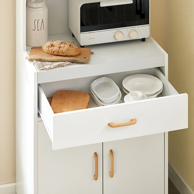 SoBuy | Mikrowellenschrank | Küchenschrank | Küchenkommode Weiß | FSB12-W