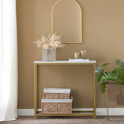 SoBuy | Konsolentisch mit goldenem Metallrahmen | Flurtisch | Sideboard | FSB29-G