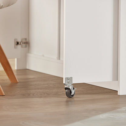 SoBuy | Sideboard mit Schiebetüren | Kücheninsel | Kommode | Weiß | FSB36-WN