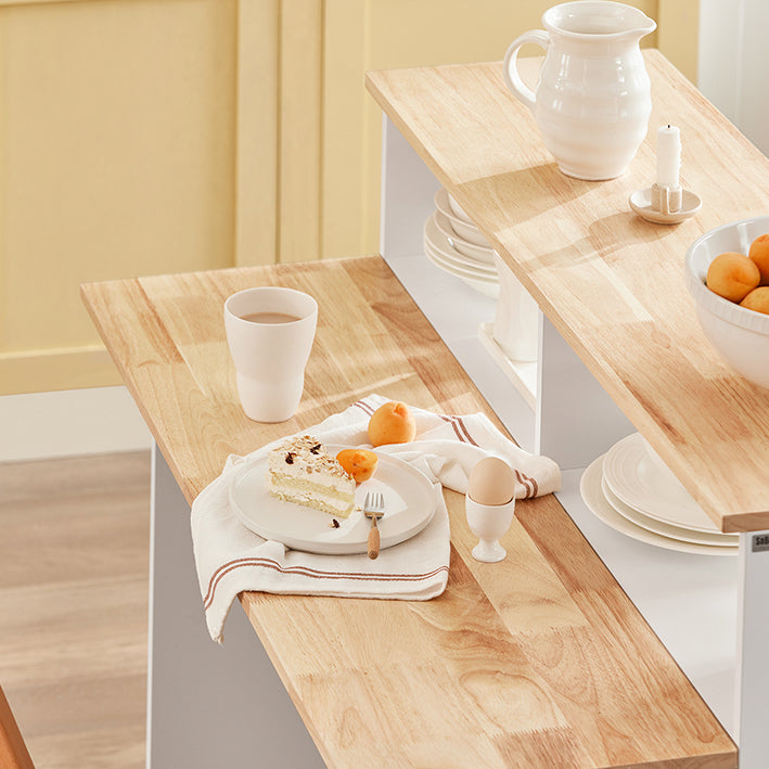 SoBuy | Sideboard mit Schiebetüren | Kücheninsel | Kommode | Weiß | FSB36-WN