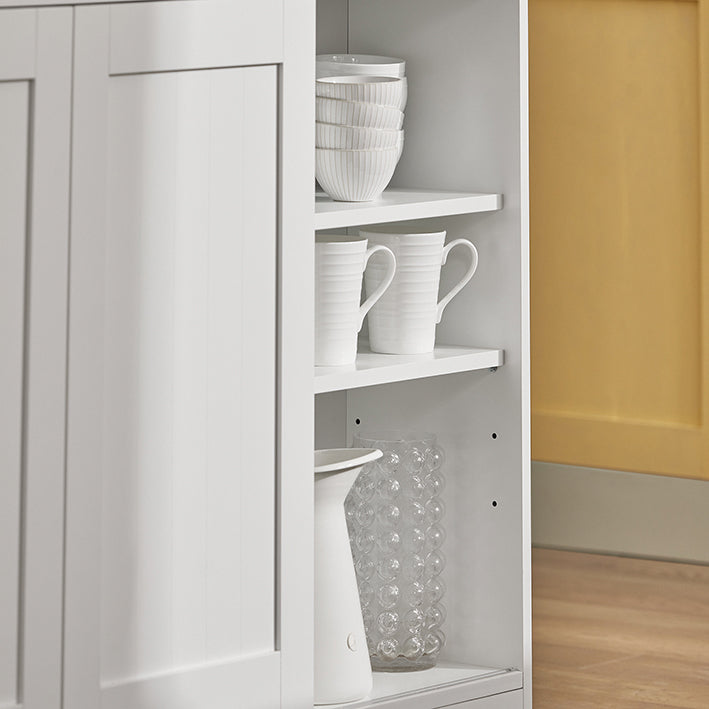 SoBuy | Sideboard mit Schiebetüren | Kücheninsel | Kommode | Weiß | FSB36-WN