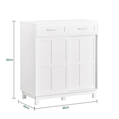 SoBuy | Schuhschrank | Sideboard mit Schiebetüren | Küchenschrank | Kommode | FSB84-W