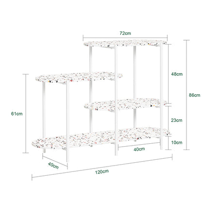 SoBuy | Konsolentisch Metall | Flurtisch | Sideboard | Standregal | Marmor Weiß | FSB89-W