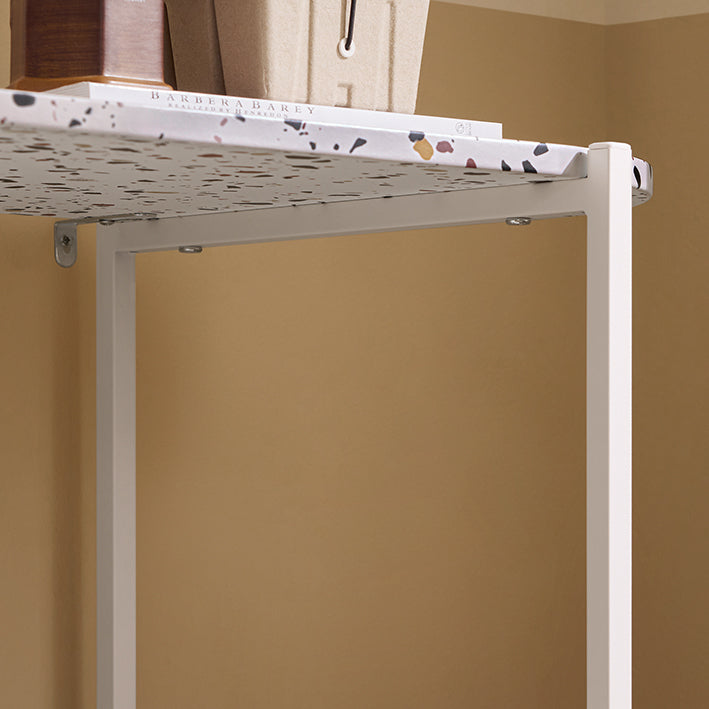 SoBuy | Konsolentisch Metall | Flurtisch | Sideboard | Standregal | Marmor Weiß | FSB89-W