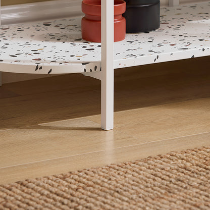 SoBuy | Konsolentisch Metall | Flurtisch | Sideboard | Standregal | Marmor Weiß | FSB89-W