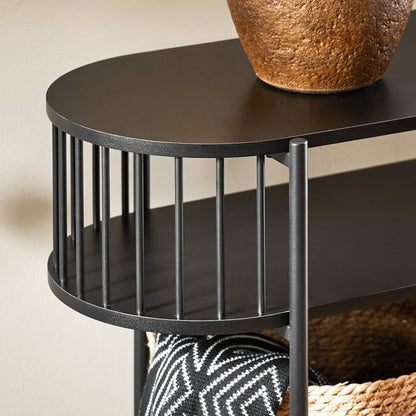 SoBuy | Konsolentisch | Flurtisch | Sideboard schmaler | Sofatisch | Dekotisch Schwarz | FSB90-SCH