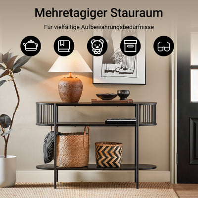 Vorverkauf | SoBuy | Konsolentisch | Flurtisch | Sideboard schmaler | Sofatisch | Dekotisch Schwarz | FSB90-SCH