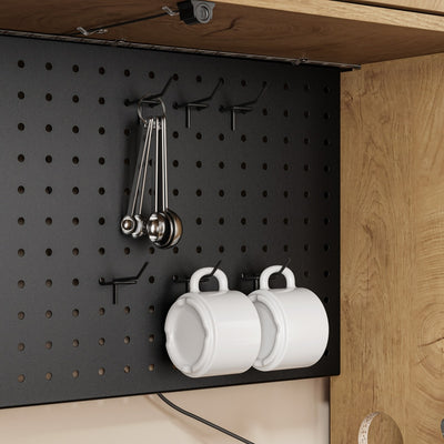 SoBuy | Küchenschränke | Küchenschrank freistehend mit 4 Türen und 3 | Light Oak | FSB98-L-E-N