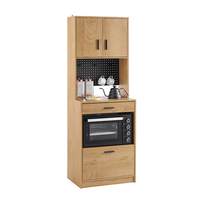 SoBuy Mikrowellenschrank 170cm mit Pegboard - Küchenschrank Vintage 60x170x40cm FSB98-N