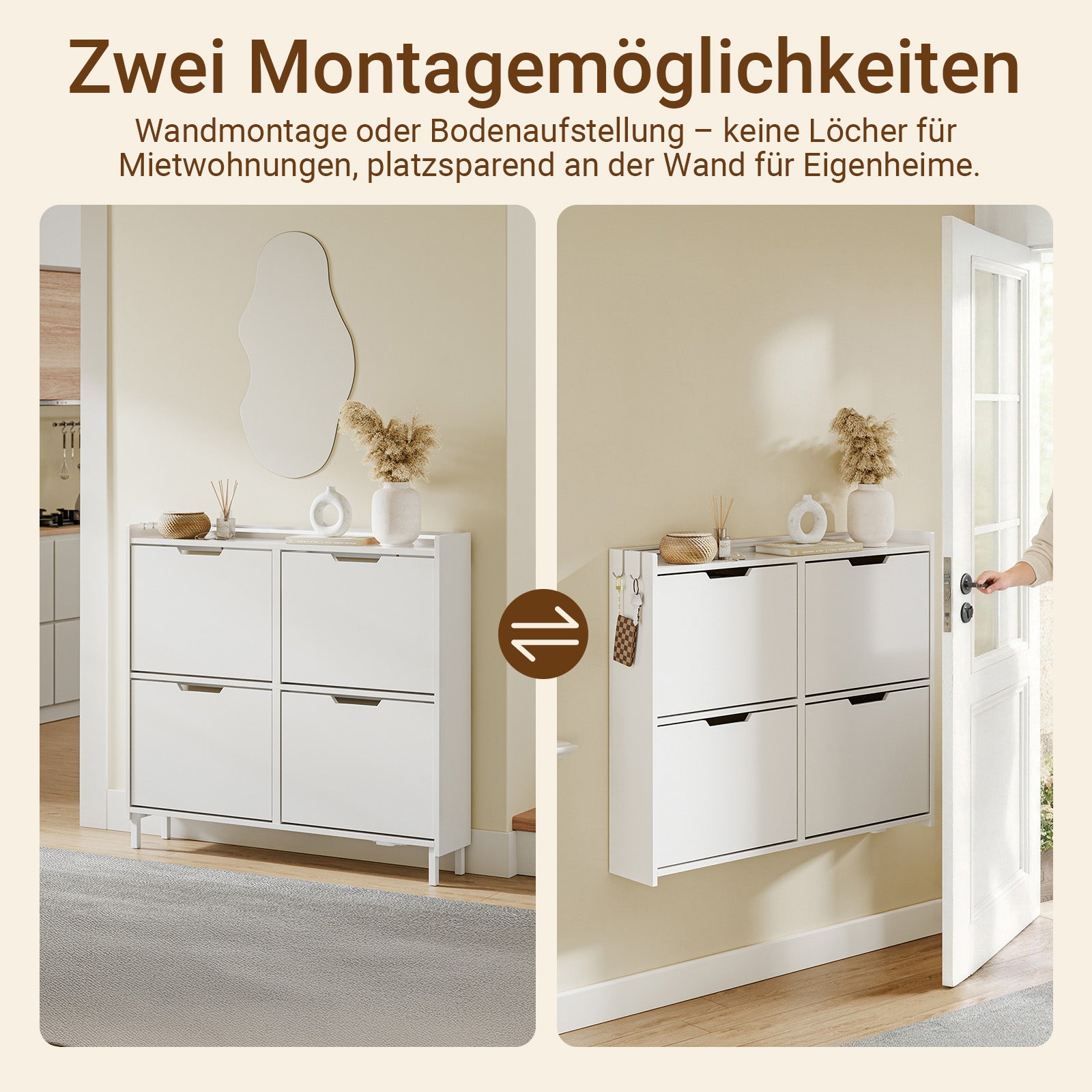 SoBuy | SoBuy Schuhschrank Schmal Hängend mit Sensorlicht und 19 cm Tiefe | Weiß | FSR100-E-W