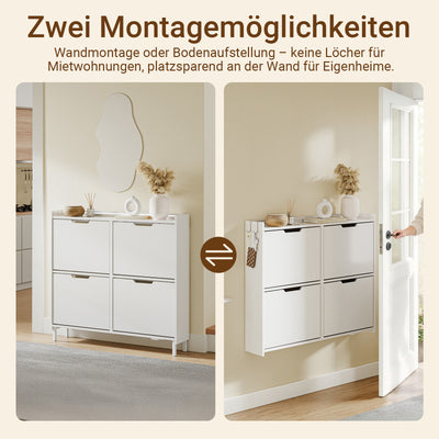 SoBuy | SoBuy Schuhschrank Schmal Hängend mit Sensorlicht und 19 cm Tiefe | Weiß | FSR100-E-W