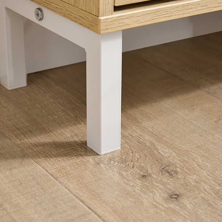 SoBuy | Schuhkipper | Schuhschrank mit 4 Klappen | schmal Schuhregal | Natur | FSR100-N