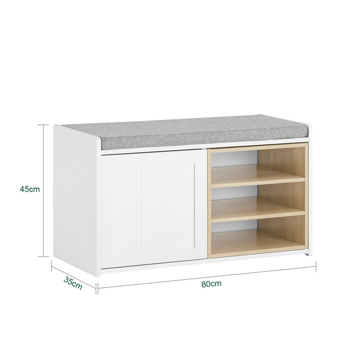 SoBuy | Schuhbank | Sitzbank mit Stauraum | Schuhregal | Garderobenbank | FSR109-WN