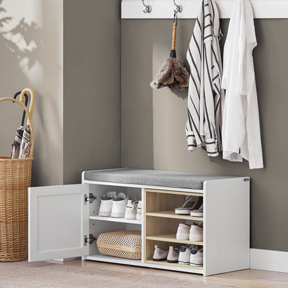SoBuy | Schuhbank | Sitzbank mit Stauraum | Schuhregal | Garderobenbank | FSR109-WN