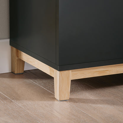 SoBuy | Schuhbank mit Sitzfläche | Garderobenbank | Sitzbank | Dielenbank | Schwarz | FSR117-SCH