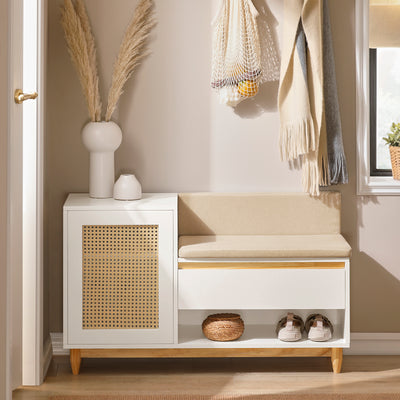 SoBuy | Garderobenbank | Sitzbank | Dielenbank | Schuhbank | Schuhregal | FSR128-W