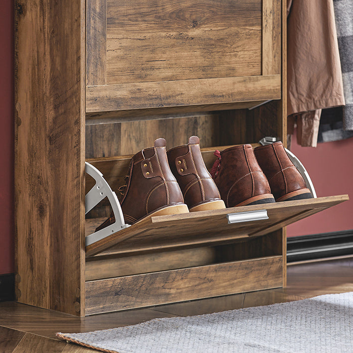 SoBuy | Schuhkipper | Schuhschrank mit 3 Klappen | Schuhkommode | Vintage | FSR137-L-F