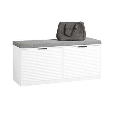 SoBuy | Sitzbank | Schuhkipper mit Sitzfläche | Sitzkommode | Schuhtruhe | Weiß | FSR147-W