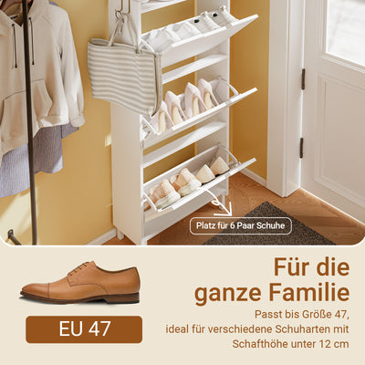 SoBuy Schuhschrank Schmal Hängend mit Sensorlicht und 19 cm Tiefe Weiß FSR151-H-E-W